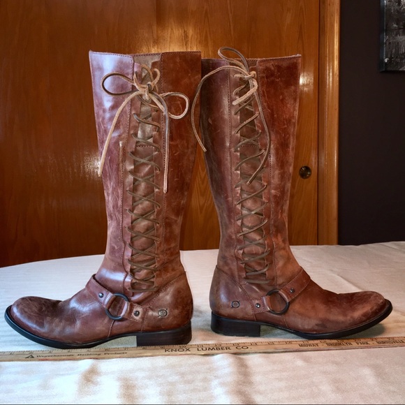 Born Shoes - Born Estelle Leather Corset Lace Riding Boots 41